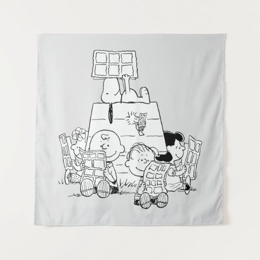 Peanuts Gang Reading Comics Wandkleed (Voorkant)