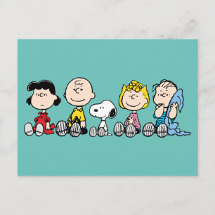 Peanuts Gang Sitting Together Briefkaart