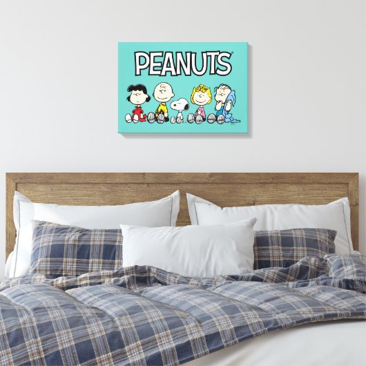Peanuts Gang Sitting Together Canvas Afdruk (Insitu (Slaapkamer))