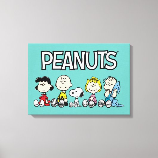 Peanuts Gang Sitting Together Canvas Afdruk (Voorkant)