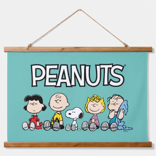 Peanuts Gang Sitting Together Hangend Wandkleed (Voorkant)