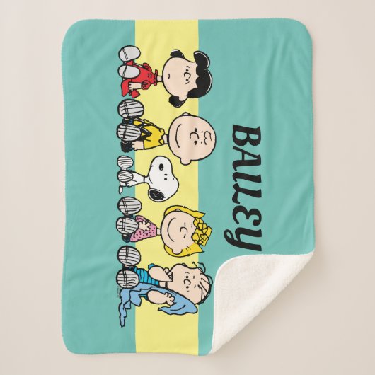 Peanuts Gang Sitting Together Sherpa Deken (Voorkant)