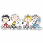 Peanuts Gang Sitting Together Sticker (Voorkant)