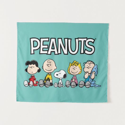 Peanuts Gang Sitting Together Wandkleed (Voorkant (horizontaal))