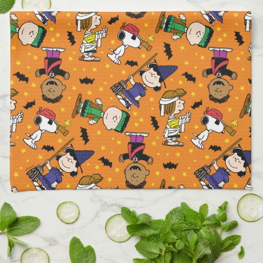 Peanuts | Gelukkig Halloween patroon Theedoek (Gevouwen)
