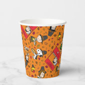 Peanuts | Gelukkig Thanksgiving Patroon Papieren Bekers (Achterkant)