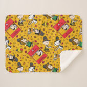 Peanuts | Gelukkig Thanksgiving Patroon Sherpa Deken (Voorkant (horizontaal))