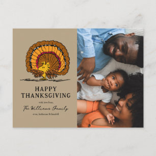 Peanuts   Gelukkig Thanksgiving Woodstock Kalkoen Feestdagenkaart