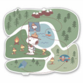 Peanuts | Genesteld in de bergen Camping Sticker (Voorkant)