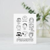 Peanuts gezichten briefkaart (Staand voorkant)