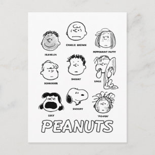 Peanuts gezichten briefkaart