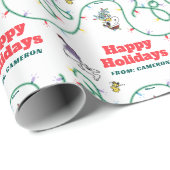 Peanuts | Glanzend en helder kerstliefdespatroon Cadeaupapier (Rol Hoek)