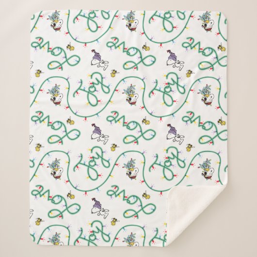 Peanuts | Glanzend en helder kerstliefdespatroon Sherpa Deken (Voorkant)