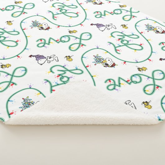 Peanuts | Glanzend en helder kerstliefdespatroon Sherpa Deken (3/4)