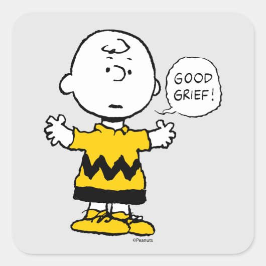 Peanuts | Goed verdriet Charlie Brown Vierkante Sticker (Voorkant)
