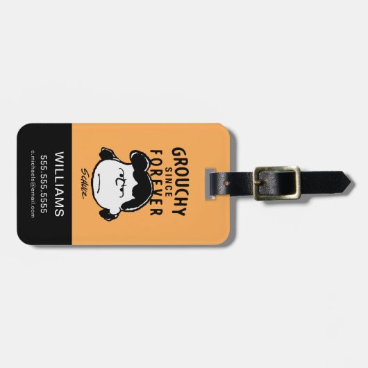 Peanuts | Grouchy Sinds Forever Lucy Bagagelabel (Voorkant horizontaal)