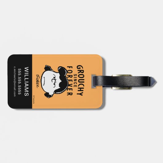 Peanuts | Grouchy Sinds Forever Lucy Bagagelabel (Achterkant horizontaal)