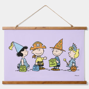Peanuts Halloween snoep of levensgevaar Hangend Wandkleed