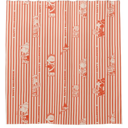 Peanuts |  Happy Halloween Pattern Douchegordijn (Voorkant)