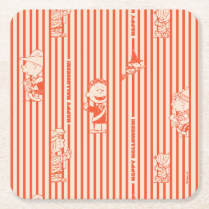 Peanuts    Happy Halloween Pattern Vierkante Kartonnen Onderzetter