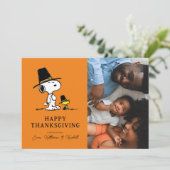 Peanuts | Happy Thanksgiving Pelgrims Feestdagenkaart (Staand voorkant)