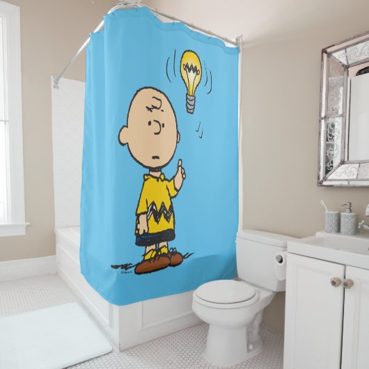 Peanuts | Het gloeilampidee van Charlie Brown Douchegordijn (In situ)
