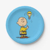 Peanuts | Het gloeilampidee van Charlie Brown Papieren Bordje (Voorkant)