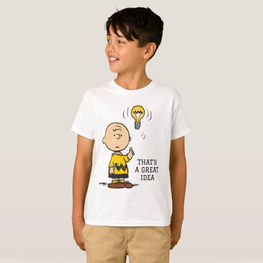 Peanuts | Het gloeilampidee van Charlie Brown T-shirt (Voorkant volledig)