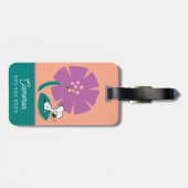 Peanuts | Het illustreren van Natuur Paarse Bloem Bagagelabel (Achterkant horizontaal)