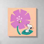 Peanuts | Het illustreren van Natuur Paarse Bloem Canvas Afdruk (Voorkant)