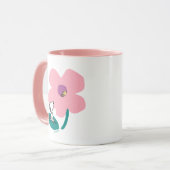 Peanuts | Illustratie Natuur roze bloem Mok (Voorkant links)