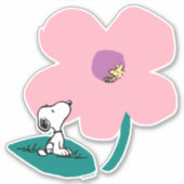 Peanuts | Illustratie Natuur roze bloem Sticker (Voorkant)
