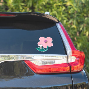 Peanuts Illustratie Natuur roze bloem Sticker