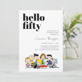 Peanuts karakters - 50ste verjaardag kaart (Staand voorkant)