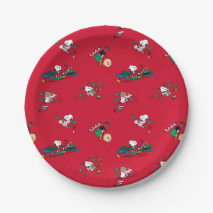 Peanuts Kerst cadeauverpakking patroon Papieren Bordje