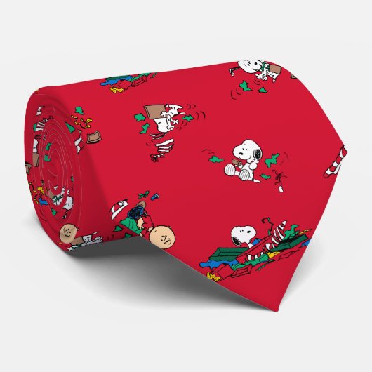 Peanuts | Kerst cadeauverpakking patroon Stropdas (Opgerold)