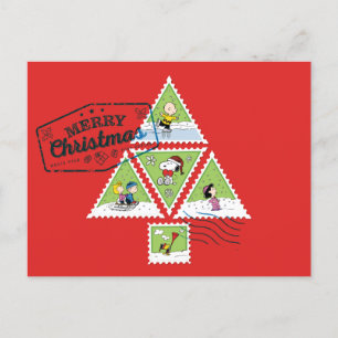 Peanuts   Kerstboom Postzegels Feestdagenkaart