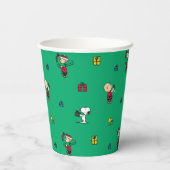 Peanuts | Kerstcadeau Giving Pattern Papieren Bekers (Achterkant)