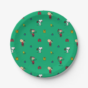 Peanuts Kerstcadeau Giving Pattern Papieren Bordje