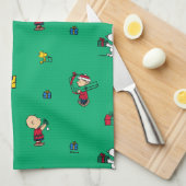 Peanuts | Kerstcadeau Giving Pattern Theedoek (Quarter Fold)