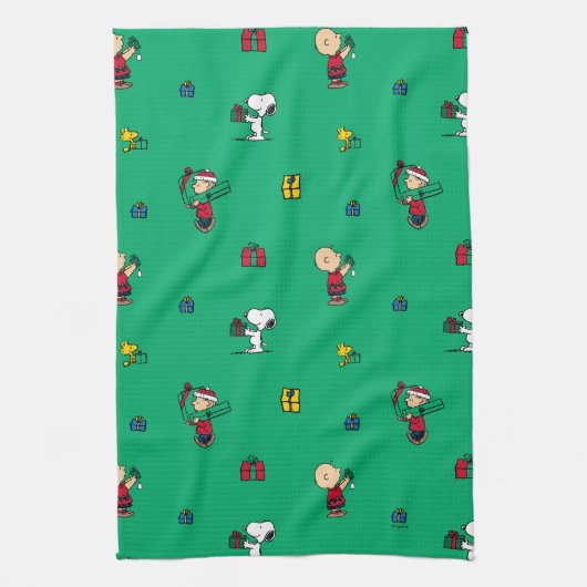 Peanuts | Kerstcadeau Giving Pattern Theedoek (Verticaal)