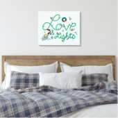 Peanuts | Kerstliefde en Lichten Canvas Afdruk (Insitu (Slaapkamer))