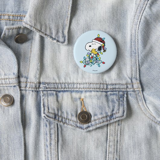 Peanuts | Kerstliefde en Lichten Ronde Button 5,7 Cm (In situ)