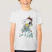 Peanuts | Kerstliefde en Lichten Tri-Blend Shirt (Voorkant)