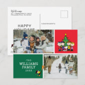 Peanuts Kerstmis Familie Foto Collage Feestdagenkaart (Voorkant / Achterkant)