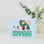 Peanuts | Kerstmis is de vreugde van het geven Briefkaart (Staand voorkant)