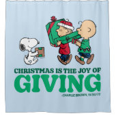 Peanuts | Kerstmis is de vreugde van het geven Douchegordijn (Voorkant)