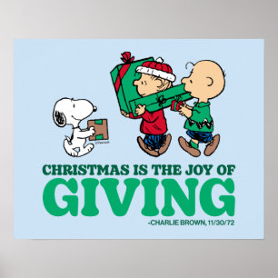 Peanuts   Kerstmis is de vreugde van het geven Poster