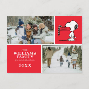 Peanuts Kerstmis Snoopy Familie Fotocollage Feestdagenkaart