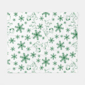 Peanuts | Kerstmis Snoopy Laat het sneeuwpatroon Fleece Deken (Voorkant (Horizontaal))